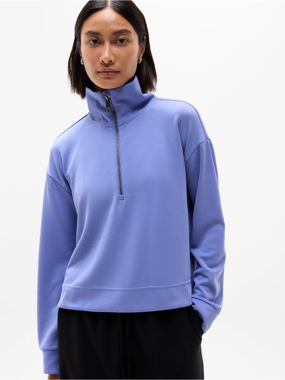 Athleta Seasoft Quarter Zip in Shadow Blue